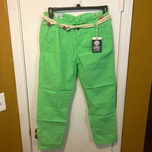 Franklin Marshall women's size 29 slim fit rope belted LILY alumni cropped pants